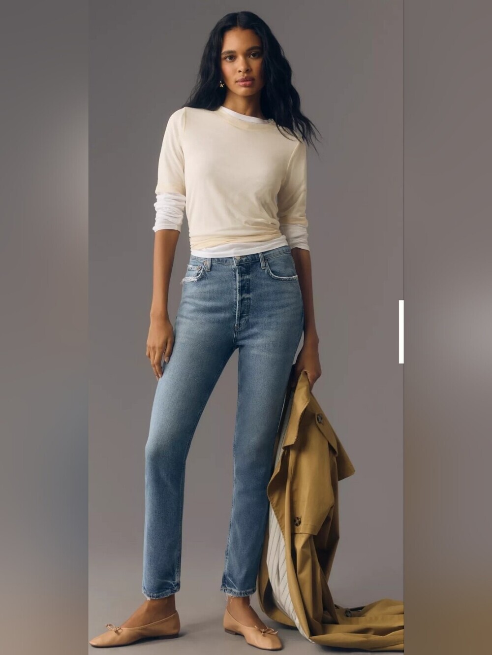 Agolde Light Blue Nico High Rise Slim Straight Jeans Size 28